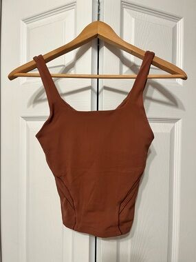 lululemon athletica rust brown cropped tank